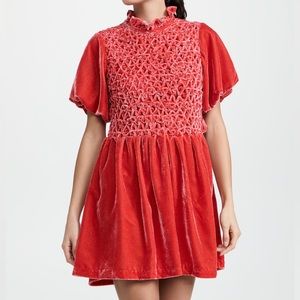 Free People Gum Drop Velvet Mini Dress